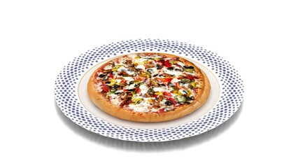 non veg pizza in plate