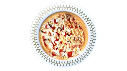 onion pizza in plate