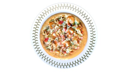 onion pizza in plate