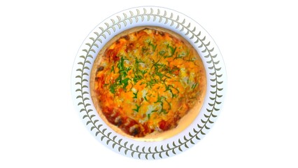 onion pizza in plate