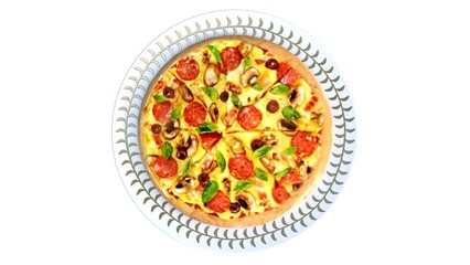 Pepperoni Pizza in plate