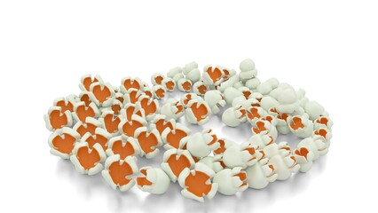 popcorn on white background