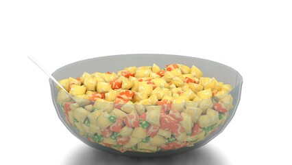 potato salad on white background