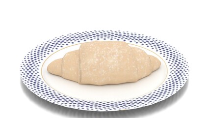 raw croissant in plate