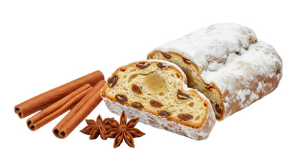 Isolated Stollen Christmas Cake