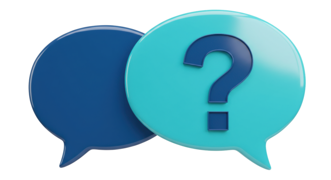 Isolated Speech Balloons with Question Mark