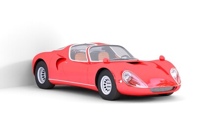 Fototapeta premium red toy car on white background