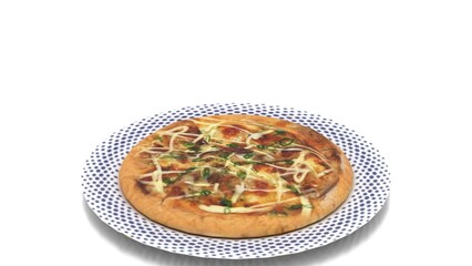 spicy pizza in plate