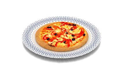 spicy pizza in plate