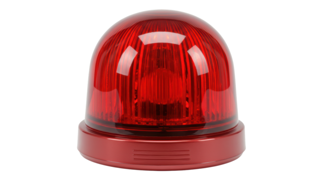 Isolated Red Alert Siren on White Background