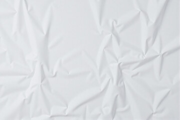 White Crumpled Paper Texture Background with Wrinkles and Folds