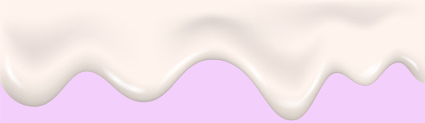 Yogurt, cream, glaze, liquid or paint wave realistic 3d texture.