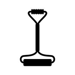 Manual massager silhouette. Roller massager for spa procedures and relaxation with cosmetic rollers made of jade for face and whole body