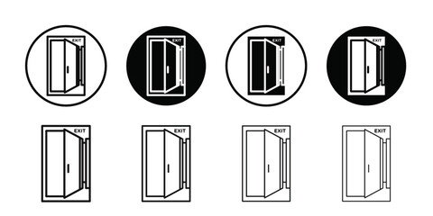Fototapeta premium Emergency exit icon Vector flat thin line illustration