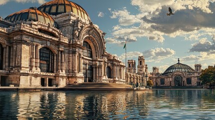 Palace of Fine Arts, Mexico City: A Majestic Sunset Reflection