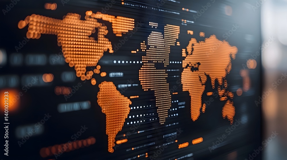 Poster futuristic ai driven world peace initiative with holographic real time global conflict tracking and 