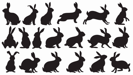 Obraz premium Bunnies silhouette vector set