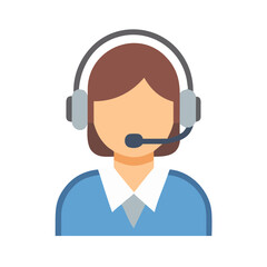 Customer Support Representative with Headset Icon Design