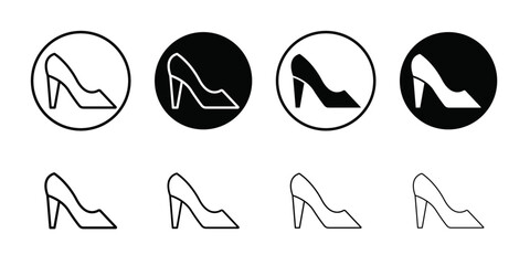 high heel shoes icon Vector flat thin line illustration