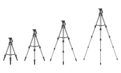 camera tripod set vector illustration isolated on white background.