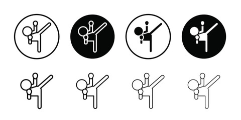 Kickboxing icon Vector flat thin line illustration