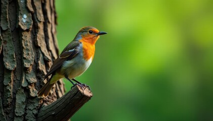 Close-up of a bird on a branch near a tree trunk, trunk, bird