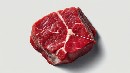 Obraz premium Fresh Raw Beef Cut with Intricate Marbling and Texture Detail