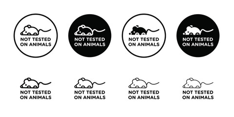 Obraz premium Not tested on animals icon Vector flat thin line illustration