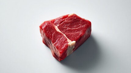 Fresh Red Meat Cut on Plain Background for Culinary Presentation