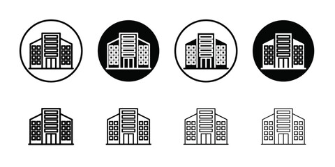 Office building icon Vector flat thin line illustration