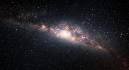 Fototapeta premium Spiral Galaxy in Dark Night Sky Cosmic Dust and Stars