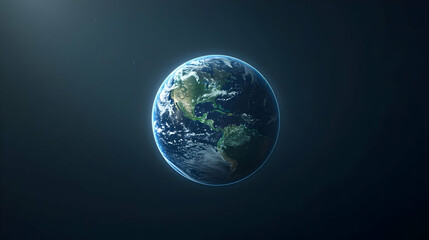 Digital Pixelated Earth Globe In Space