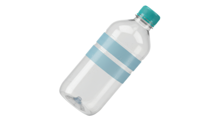 Isolated Water Bottle with Blue Stripe