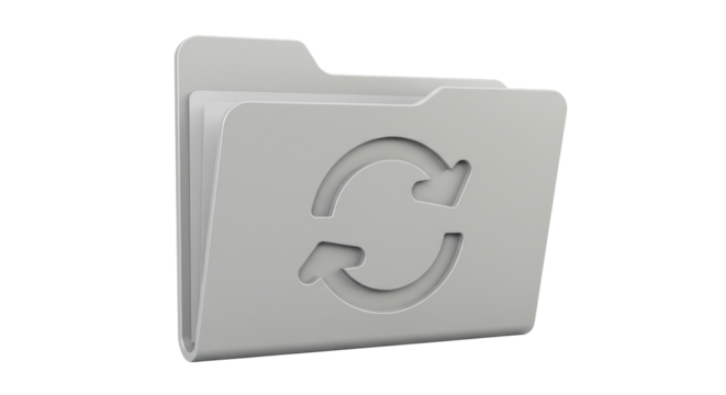 Isolated Folder with Recycling Symbol