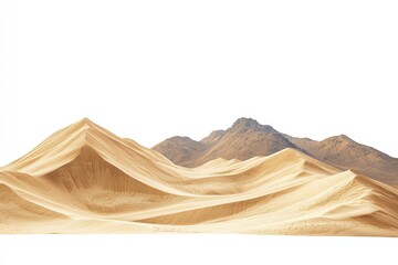 Fototapeta premium A scenic view of sand dunes with mountains in the background under a clear white sky landscape