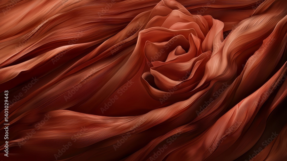 Aufkleber close up of a red fabric with a rose on it. the rose is in the center of the fabric and is surrounde