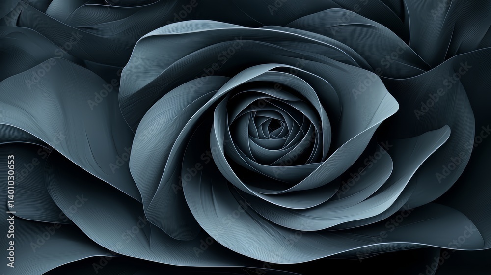 Poster close up of a rose with a dark blue background. the rose is the main focus of the image, and it is a