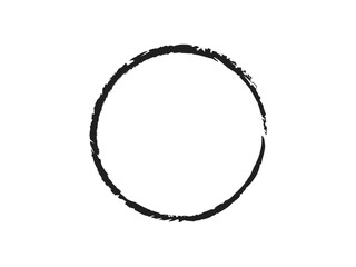 Grunge circle made for marking. Grunge circle made with art brush.