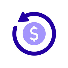 Icon a refund, isolated against a clean background.