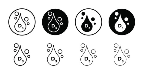 Vitamin D3 icon Vector flat thin line illustration