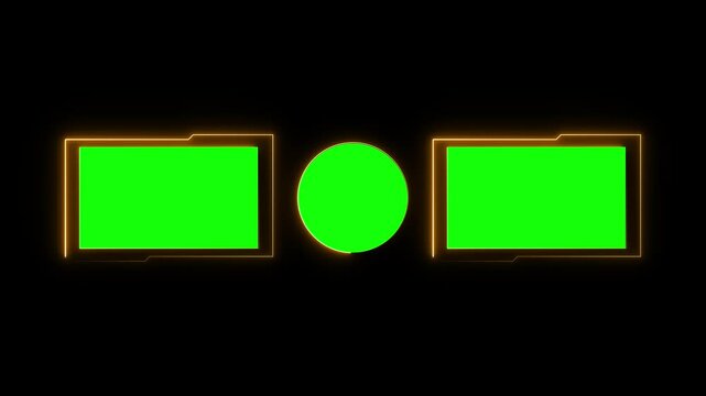 Neon green screen animation within the end screen frame for videos. YouTube channel, subscribe prompt, video preview, branding and editable template - Powered by Adobe