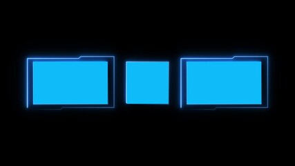 Neon cyan screen animation inside end screen frame for YouTube. Great for outros, video previews, subscribe prompts, digital branding, and customizable video template designs