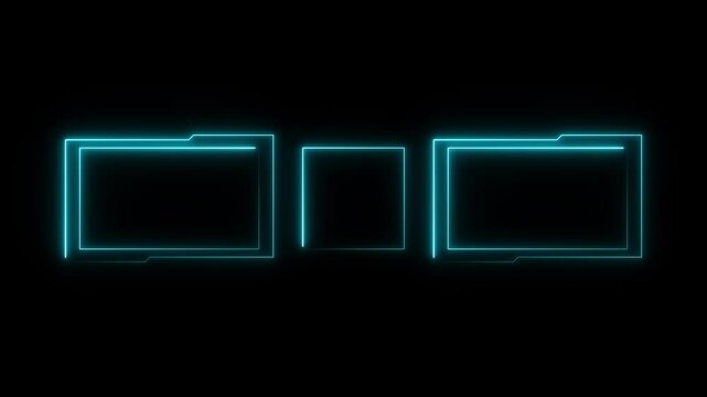 Neon line end screen frame animation for videos. Ideal for YouTube outros, subscribe prompts, video previews, channel branding, and fully editable video template - Powered by Adobe
