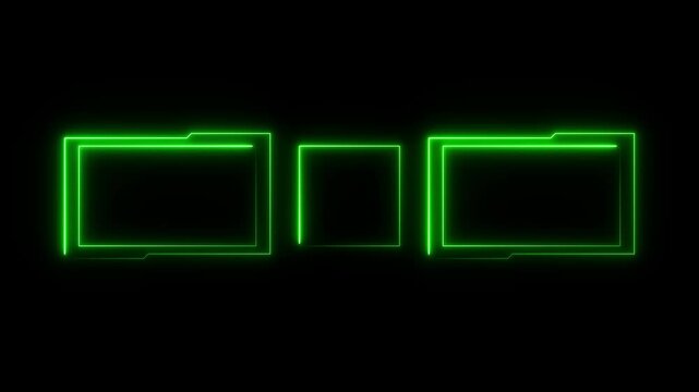 Neon line end screen frame animation for videos. Ideal for YouTube outros, subscribe prompts, video previews, channel branding, and fully editable video template - Powered by Adobe