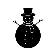 Snowman Silhouette vector illustration