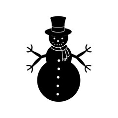 Snowman Silhouette vector illustration