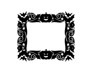 creative details Halloween frame Vector Illustration
