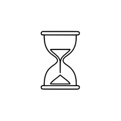 Hourglass icon, time management concept, minimalist outline design