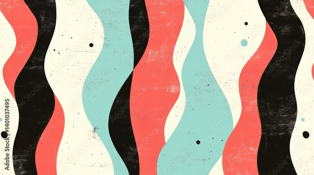 Aufkleber colorful abstract painting with black and white stripes. the painting has a bold and energetic feel 