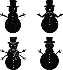 Snowman Silhouette vector illustration